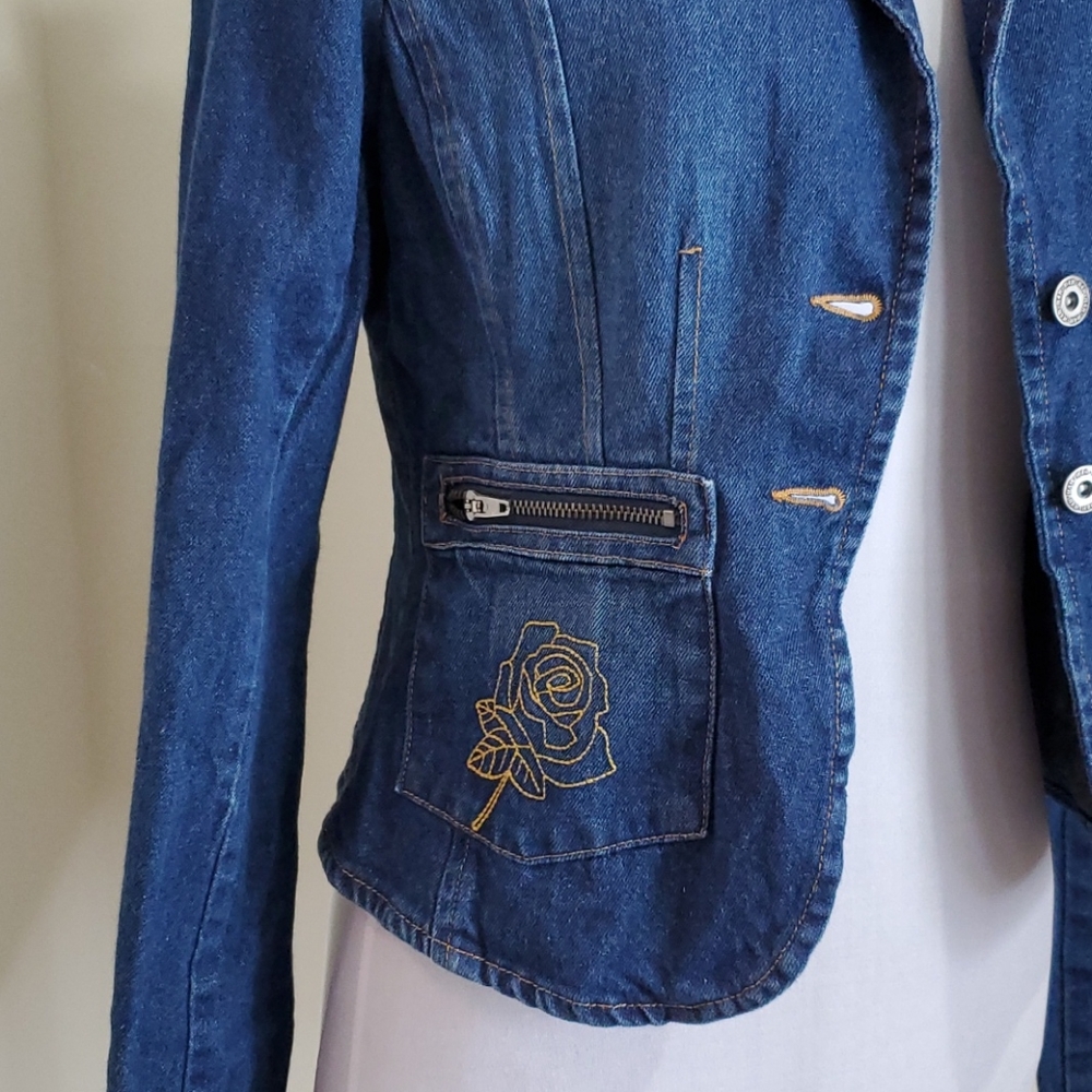 Unique Rave Jean Jacket –Size Small - Picture 3 of 13